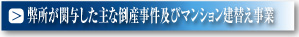 弊所が関与した主な倒産事件及びマンション建替え事業